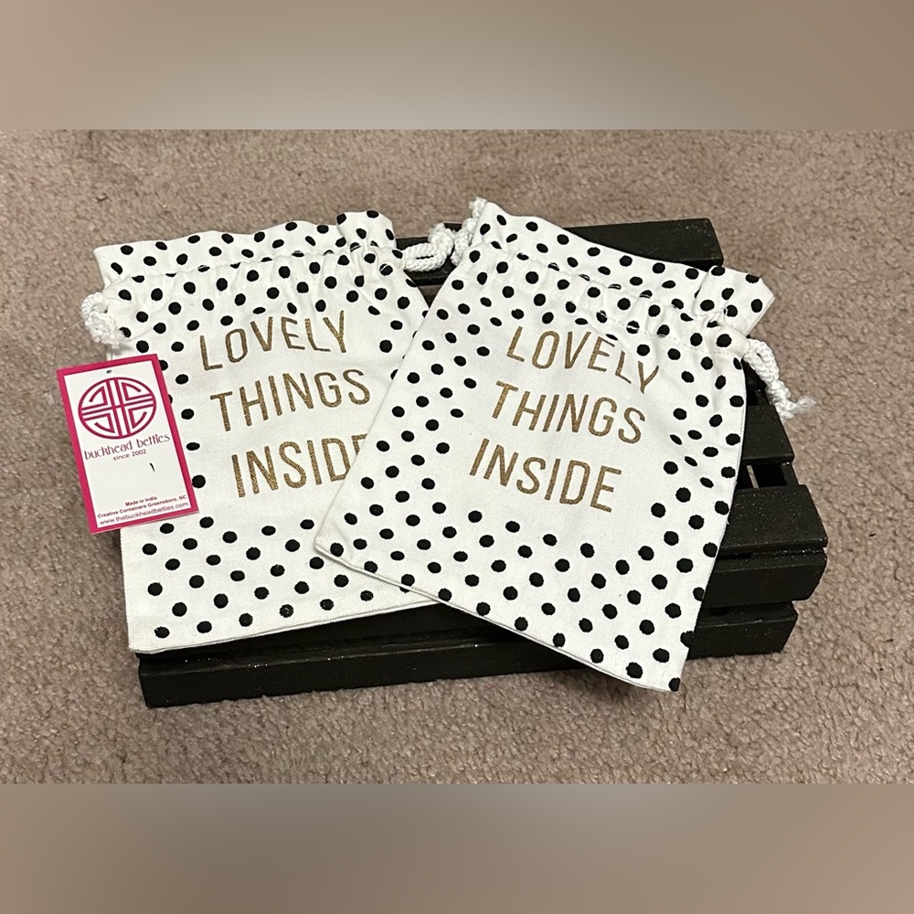 Lovely Things Inside Polka Dot Canvas Gift Bags